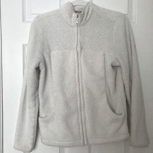 Lands’ end soft white zip up